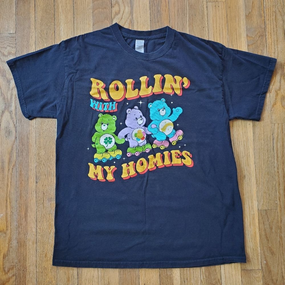 Carebears Rollin With My Homies Gildan Cotton Graphic Tshirt Unisex Size Large